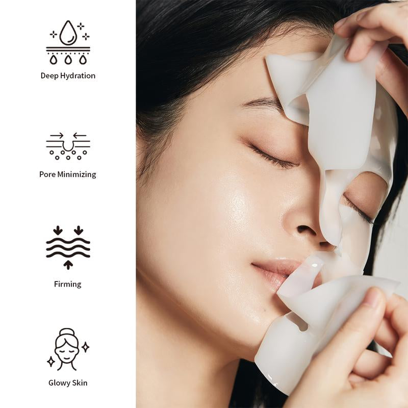 Ggv-Collagen Real Deep Mask, Hydrating Overnight Hydrogel Mask, Pore Minimizing, Elasticity Improvement- 5PCS Facial Moisture Skincare Face Mask